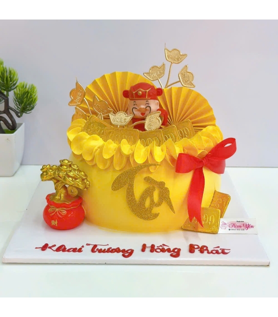 Bánh kem mừng khai trương chữ tài làm theo yêu cầu