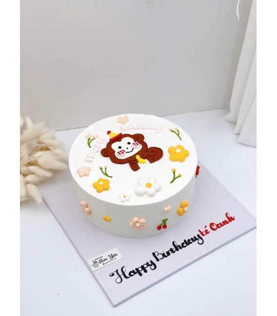 Bánh kem style Hàn Quốc vẻ hình chi bi chú khỉ đẹp