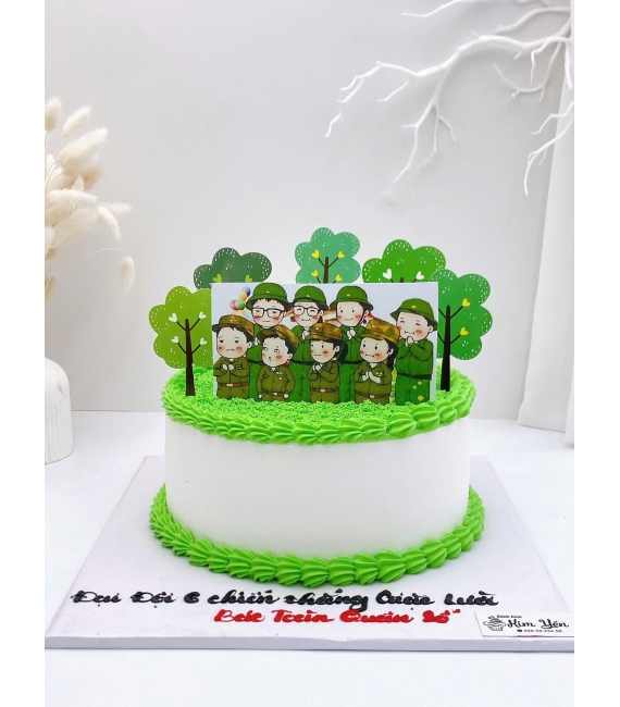 Mẫu bánh kem dành cho nam bộ đội 