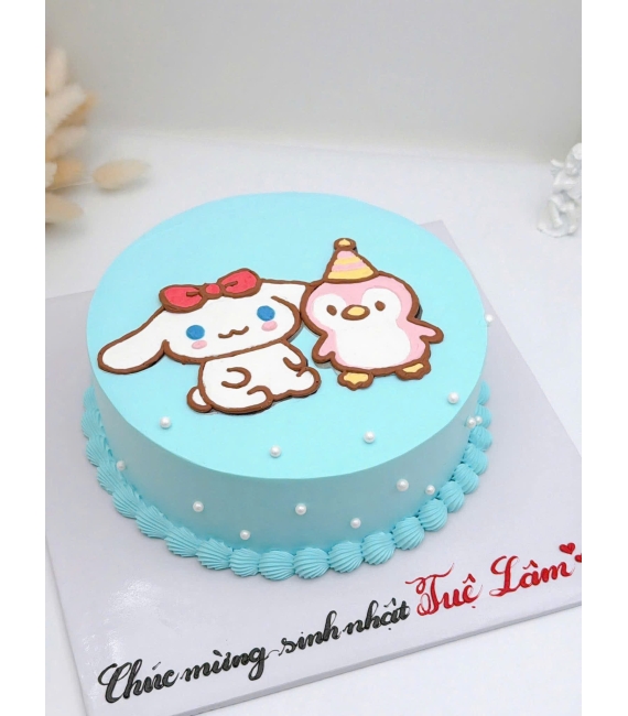 Bánh kem style Hàn Quốc dành cho cặp đôi tone xanh