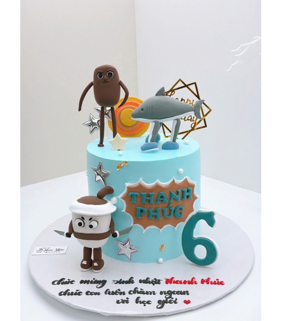 Mẫu bánh kem dành cho bé trai lên 6 tuổi tạo hình 