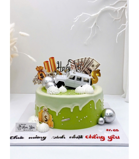 Mẫu bánh dành cho nam mẫu bánh tone xanh