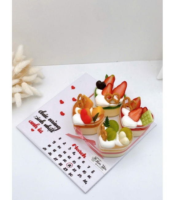 Sét bánh trái tim panacottaa