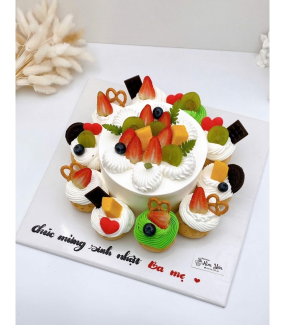 Tổng hợp mẫu bánh kem trái cây đẹp 2026 kết hợp su dai