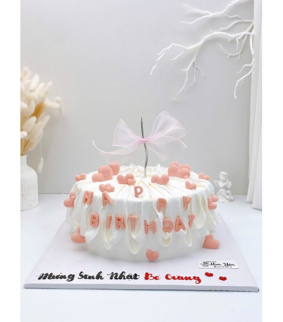 Bánh kem dành cho bé gái mix trái tim nhỏ 