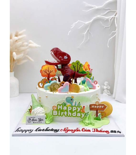 Bánh kem dành cho bé trai hình khủng long làm theo yêu cầu