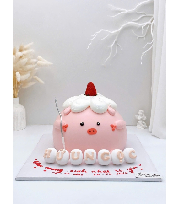 Bánh kem tạo hình dễ thương màu hồng 