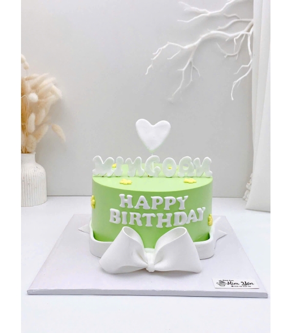Bánh kem tặng nữ tone xanh tặng nữ 22 tuổi 