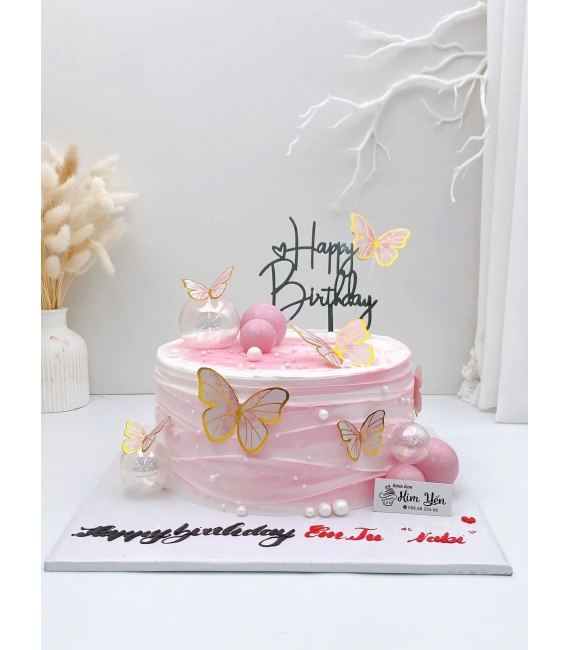 Bánh kem tặng nữ tone hồng hot 