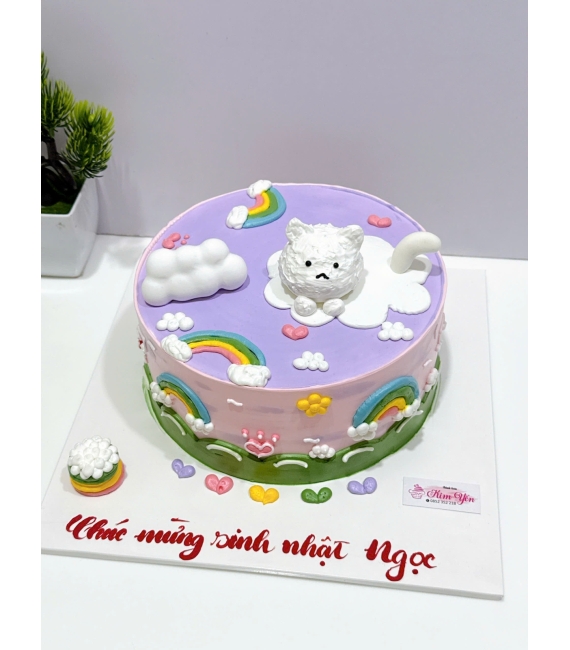 Bánh Kem Hàn Quốc siêu đáng yêu tone tím 