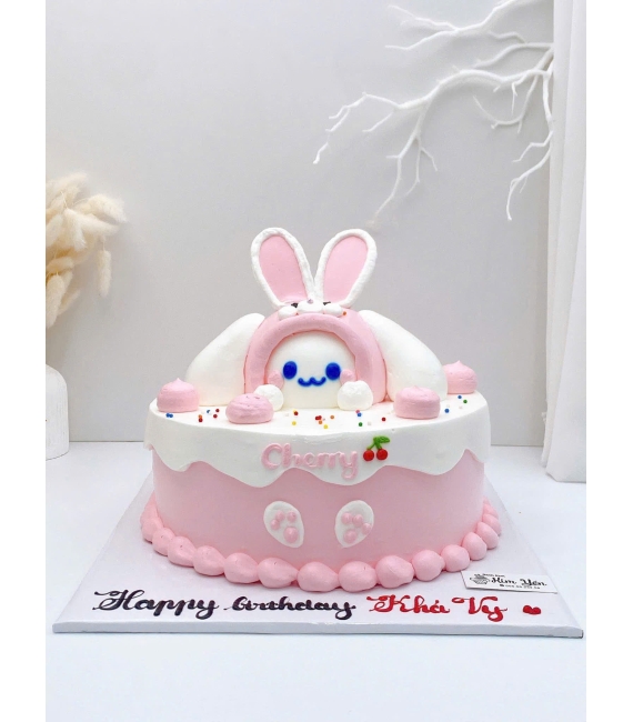 Bánh kem cho bé gái tone hồng 