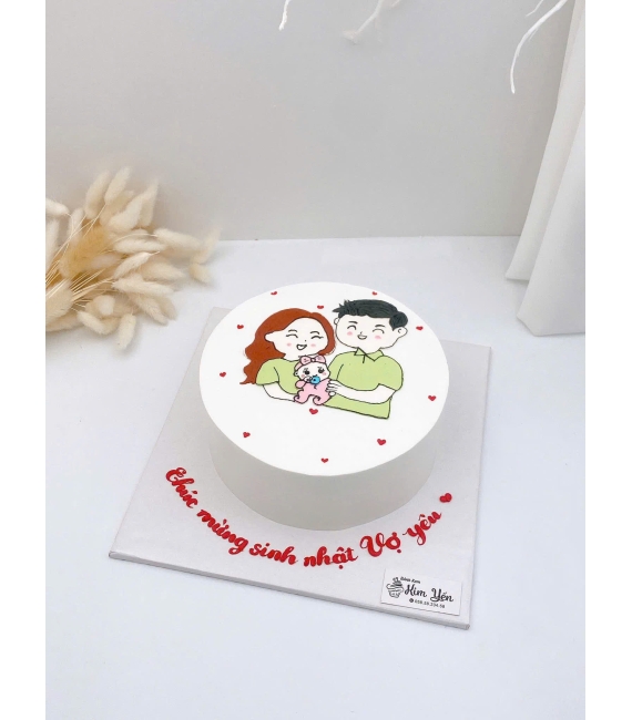 Bánh Kem Hàn Quốc vẻ hình chibi gia đình 