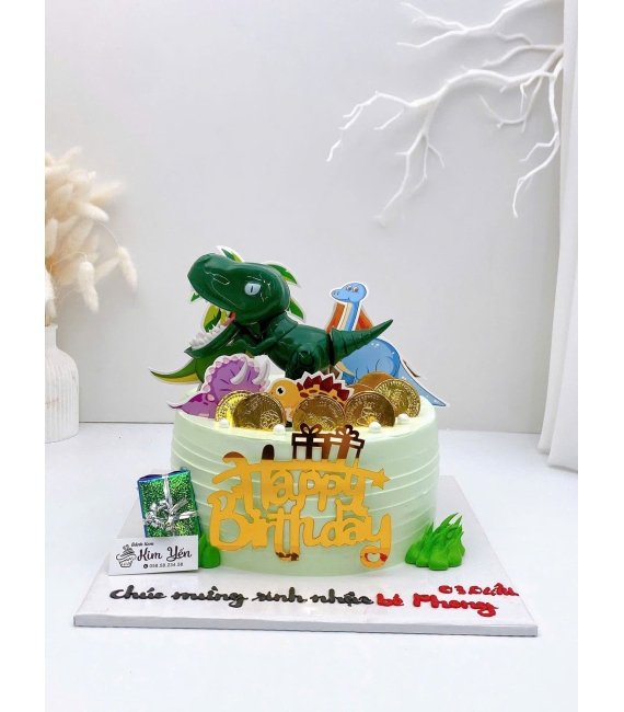 Bánh kem tặng dành cho bé trai yêu thích khủng long 