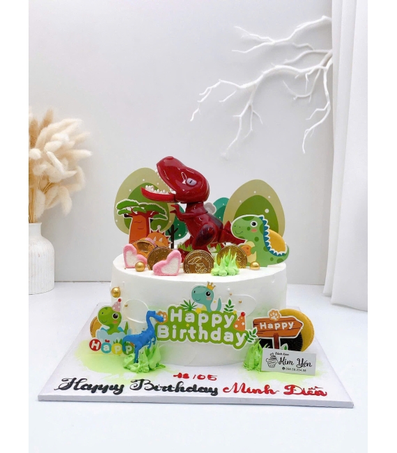 Bánh kem tặng dành cho bé trai yêu thích khủng long 