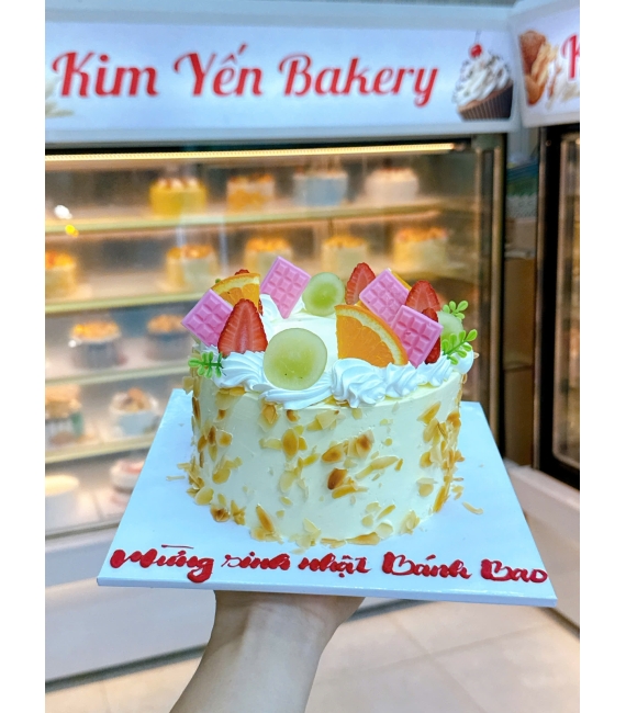 Bánh kem bắp kết hợp phô mai trái cây 