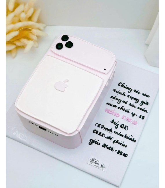 Bánh kem tạo hình iphone màu hồng tặng nữ 