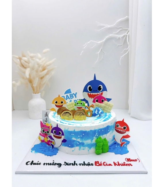Bánh kem tặng dành cho bé yêu thích baby shark
