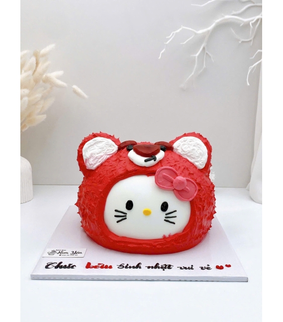 Bánh kem hello kitty tone đỏ 