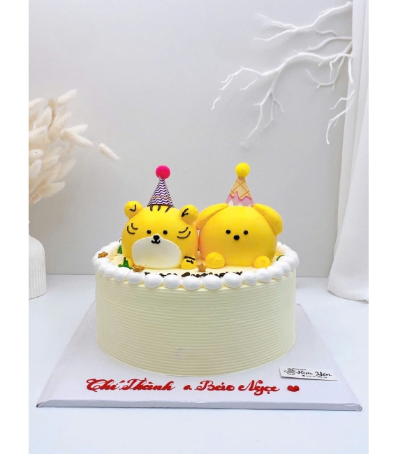 Bánh Kem Hàn Quốc tone vàng dành cho cặp đôi