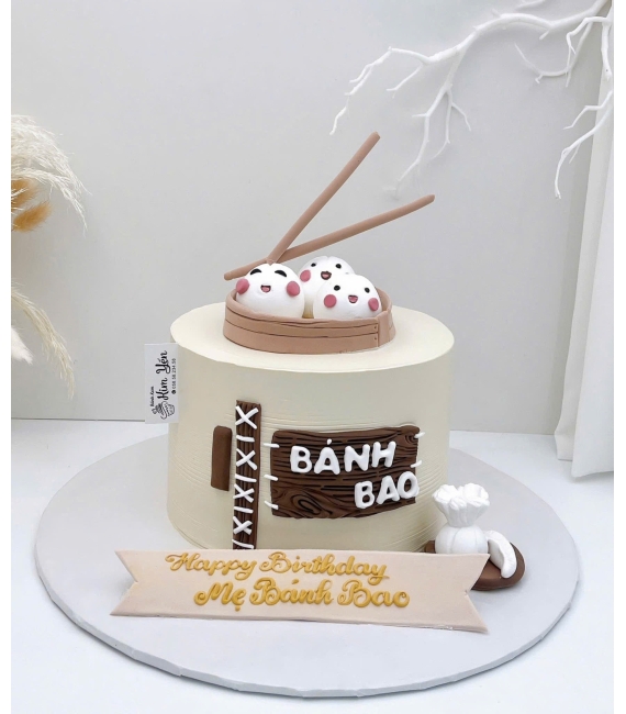Bánh kem dành cho bé gái tạo hình bánh bao xinh 