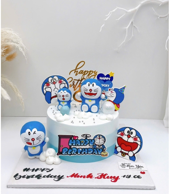 Bánh kem bé trai yêu thích đô rê mon hot 