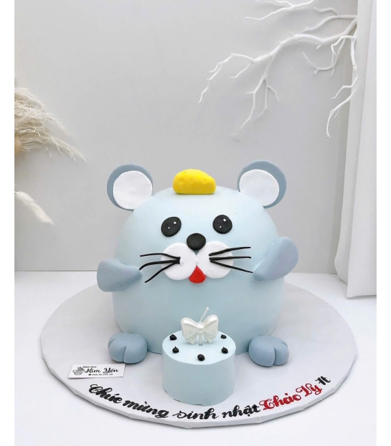 Bánh kem bé trai tạo hình chú chuột 