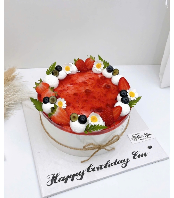 Bánh mousse trái cây tone xanh tặng em yêu 