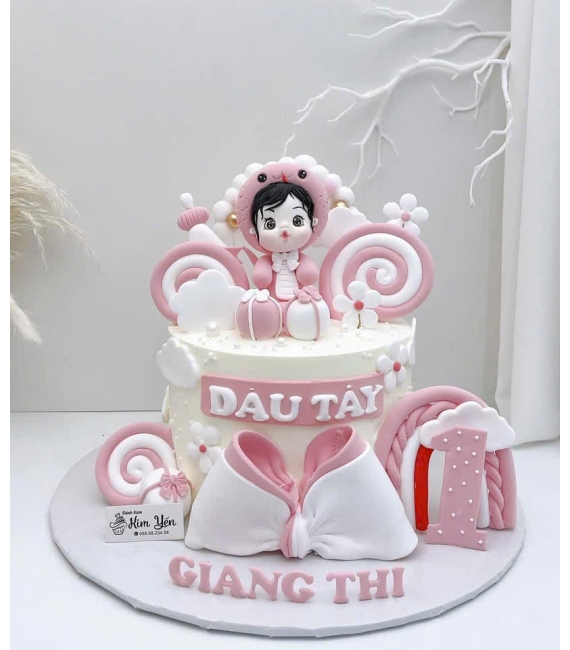 Bánh Kem thôi nôi dành cho bé tone hồng siêu hot 