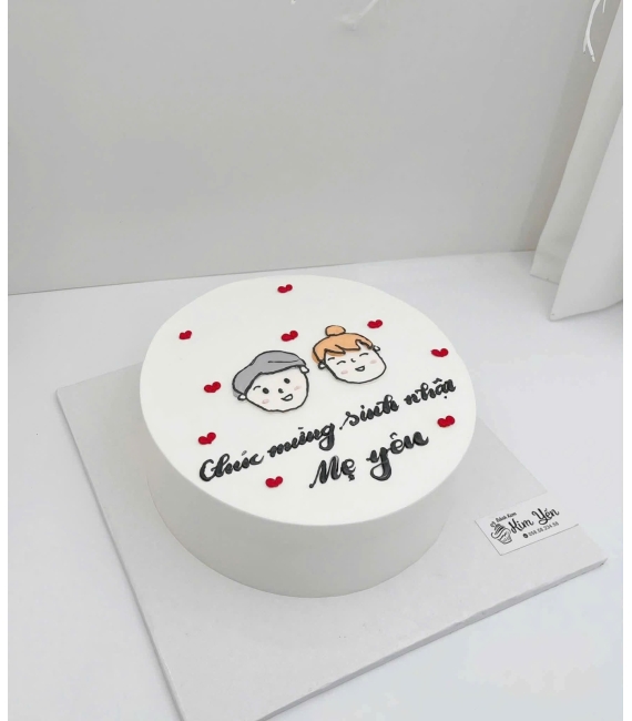 Bánh kem vẻ hình chibi tặng mẹ yêu hot 