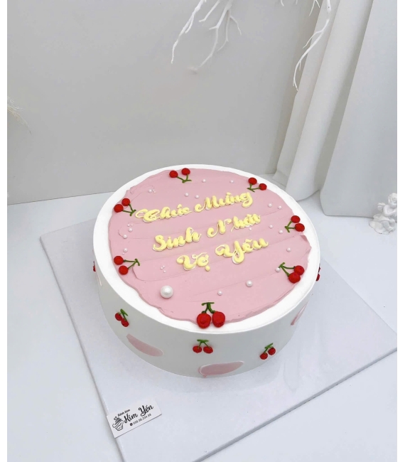 Bánh kem tone hồng tặng vợ yêu hot 